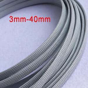 Ø3-40mm Silver PET Braided Sleeving - Braid Cable Wiring Harness Loom Protection - Picture 1 of 4
