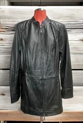 De Colección D & Co. Chaqueta de Cuero Negra Doble Cremallera Motociclista Matrix M Foto 1 de 4