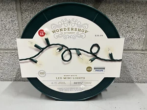 Wondershop 200ct LED Mini Christmas String Lights Warm White with Green Wire NEW - Picture 1 of 1