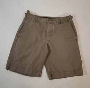 Men's Shorts Sz 34 Banana Republic Flat Front Olive Cotton 9.5" Inseam - Picture 1 of 8