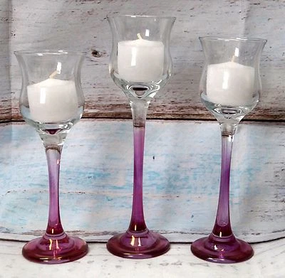  Nuevo juego de 3 candelabros votivos graduados Goebel Gem Foto 1 de 4