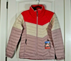NWT WOMENS COLUMBIA POWDER LITE BLOCKED JACKET FULL ZIP LONG SLEEVE COAT SZ XS - Picture 1 of 6