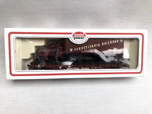 Model Power 6951 HO Gauge Pennsylvania 50’ Flat Car + Tractor* Trailer Boxed - Foto 1 di 15