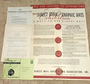 1934 MILWAUKEE ADVERTISING CLUB - Direct Mail / Graphic Arts Conference PLAKAT - Bild 1 von 15