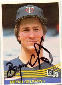 Bryan Oelkers autographed baseball card (Minnesota Twins) 1984 Donruss #486