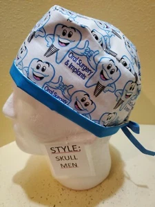 Dental (oral implants) Dentist Men's Skull/Chemo Surgical Scrub Hat/Cap - Picture 1 of 6