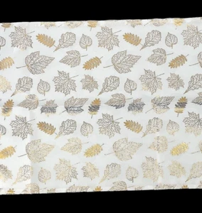 MITTELDECKE  " BLÄTTER  GOLD "  IN & OUTDOOR    85 X 85 CM # SCHMUCKJAGD - Bild 1 von 2