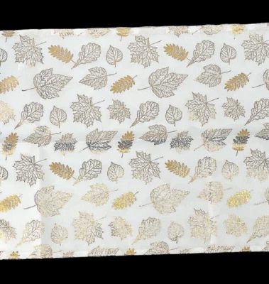 MITTELDECKE  " BLÄTTER  GOLD "  IN & OUTDOOR    85 X 85 CM # SCHMUCKJAGD - Bild 1 von 2