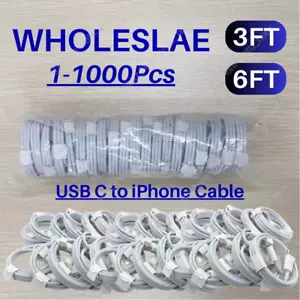 Bulk Lot 20W PD USB C Fast Charger Cable Type C Cord For iPhone 14 13 12 11 8 6 - Picture 1 of 11