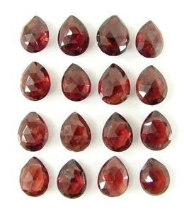 32.85 Ct Natural Red Garnet Loose Gem 8-9 mm Pear Checker Cut 16 Pcs Lot - 2714 - Picture 1 of 2