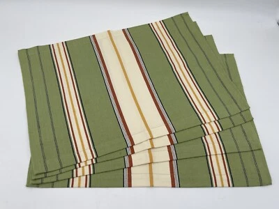 EUC Williams Sonoma Capri Stripe Place Mats Sage Green Linen Cotton Set of 4 - Image 1 of 4