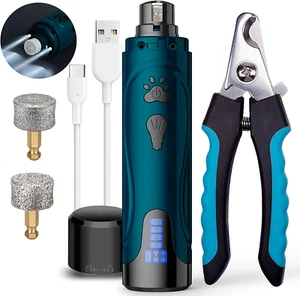 🐶 Dog Nail Grinder Trimmers & Clippers Kit Super Quiet Rechargeable 3 Speed - Picture 1 of 7