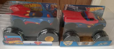 HOT WHEELS MONSTER JAM TRUCKS SUPERMAN Y SUPERGIRL ESCALA 1/24 NUEVO D.C. COMICS Foto 1 de 4