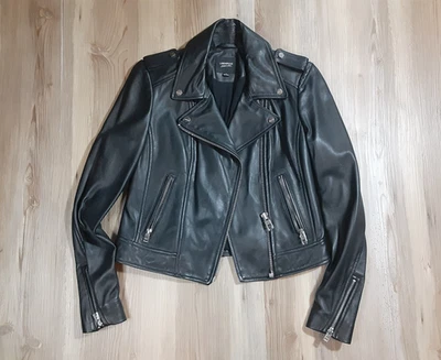 Lamarque Womens Black Leather Motorcycle Biker Jacket Size S Small - Image 1 of 4