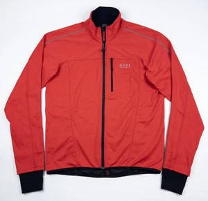 Chaqueta de ciclismo Gore Bike Wear Windstopper Soft Shell para hombre grande roja cremallera completa - Imagen 1 de 16