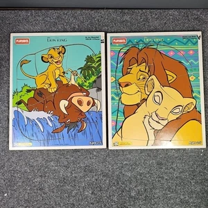 Vintage König der Löwen Playskool Holz Brett Puzzle Timon 359-07 359-08 Posten x 2 - Bild 1 von 3