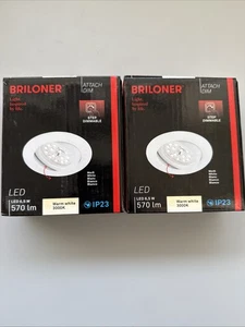 4x Briloner LED Einbauleuchte Weiß 6,5W Modul 3000K 570lm Stufen Dimmbar Ø82mm - Bild 1 von 3