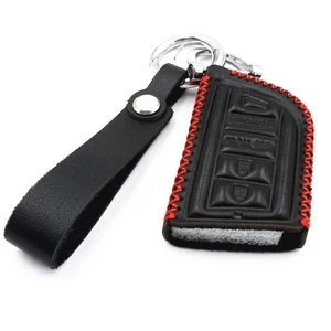For 2022 2023 Acura MDX RDX TLX Black Leather 4 Buttons Smart Key Fob Case Cover - Picture 1 of 5