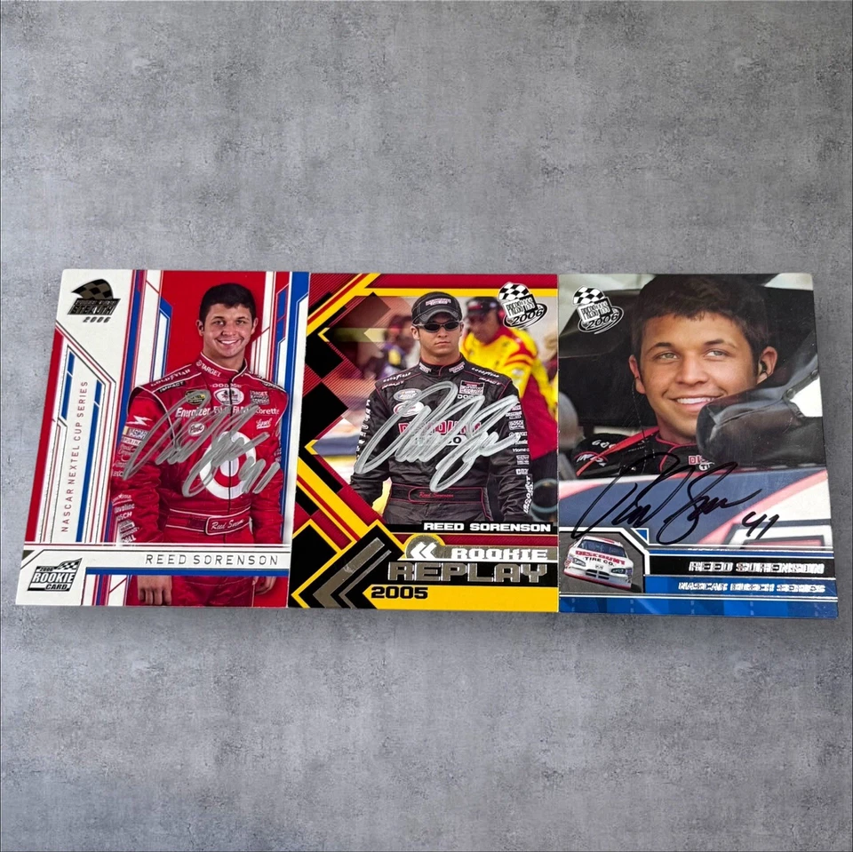 3 REED SORENSEN 2006 PRESS PASS ROOKIE REPLAY STEALTH NASCAR signed cards - Image 1 of 1