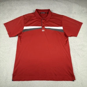 Travis Mathew Poloshirt Herren XL rot Golf Performance Stretch Freizeit Center Logo - Bild 1 von 16