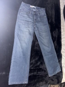 Levi's 505 Regular 8 Reg Kids Boys Adjustable Waist Dark Blue Jeans W24 L22 - Picture 1 of 3