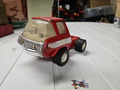 Remolque tractor Tonka vintage años 70 rojo plataforma semi cabina 55010 acero 5" Foto 1 de 4