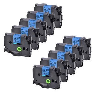 10PK 1" Compatible with Brother TZ-551 TZe-551 Black on Blue Label Tape P-Touch - Picture 1 of 8