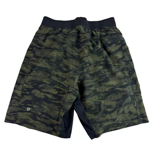Lululemon Mens Athletic Shorts Camo Lined Drawstring Zipper Hidden Pocket Medium - Picture 1 of 12