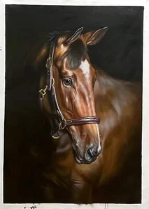 Original oil painting on canvas, freedom horse, offer frame service. - Picture 1 of 3