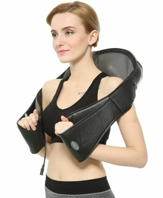 FIVE S FS8801-BLK 3D Kneading Shiatsu Massage Pillow with Heat - Black