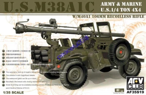 AFV Club 1/35 AF35S19 US M38A1C 1/4 Ton 4x4 w/M40A1 106mm Recoilless - Picture 1 of 1