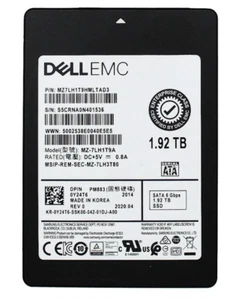 Dell Y24T6 1.92TB SSD SATA 2.5 6G RI PM883 MZ7LH1T9HMLT0D3 MZ-7LH1T9A - Afbeelding 1 van 1