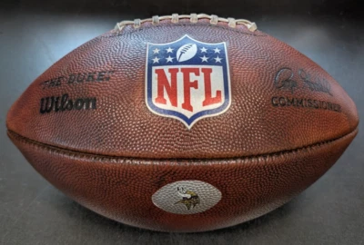 NFL Cuero Auténtico Wilson "El Duque" Juego Fútbol - Juego Preparado - Vikingos Foto 1 de 3