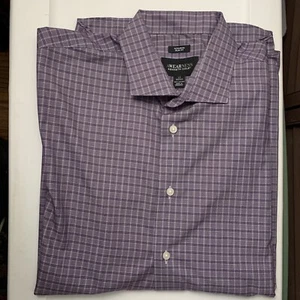 Awareness Kenneth Cole Button Up Dress Shirt Purple 17 Slim Fit 32-33 - Picture 1 of 12