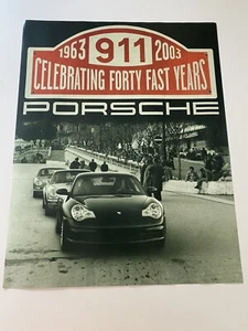 Porsche Factory Original Poster 1963- 2003 911 Celebrating 40 Fast Years - Picture 1 of 1