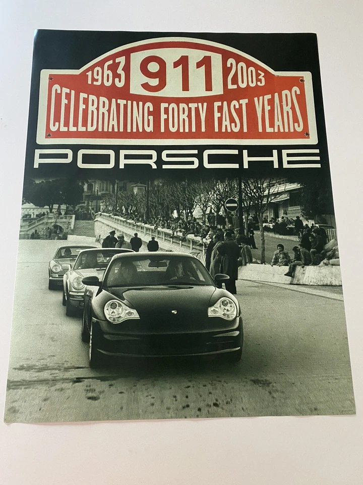 Póster original de fábrica Porsche 1963-2003 911 celebrando 40 años rápidos Foto 1 de 1