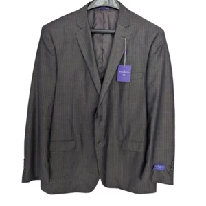 Savile Row Co Mens Bromley Blazer Jacket Size 46L Gray Pinstripe New Double Vent - Picture 1 of 10