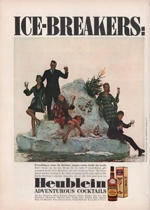 1969 Vintage HEUBLEIN Adventurous Cocktails Ice Breakers Distillery Print Ad - Picture 1 of 1