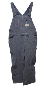 VTG Big Mac Bib Overalls Railroad Striped Cotton Denim Jean 44 x 29 NEW NOS - Picture 1 of 8