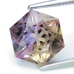 7.33Cts Gorgeous Natural Ametrine 12.7mm Hexagon Precision Cut  Loose Gemstone - Picture 1 of 6