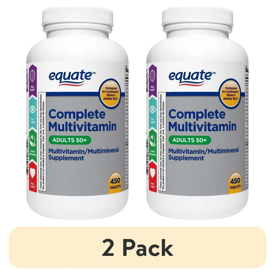 Equate Complete Multivitamin/Multimineral Supplement Tablets, Adults 50+, 450 Co - Image 1 of 4
