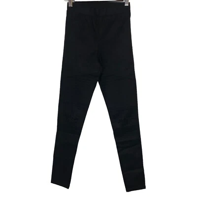 Leggings Oober Swank Moto XS cintura alta calça skinny revestida faixa elástica metal - Imagem 1 de 4