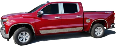 Juego de 6 molduras de umbral de ventana de acero inoxidable QAA 2019-2022 para Chevrolet Silverado Foto 1 de 4