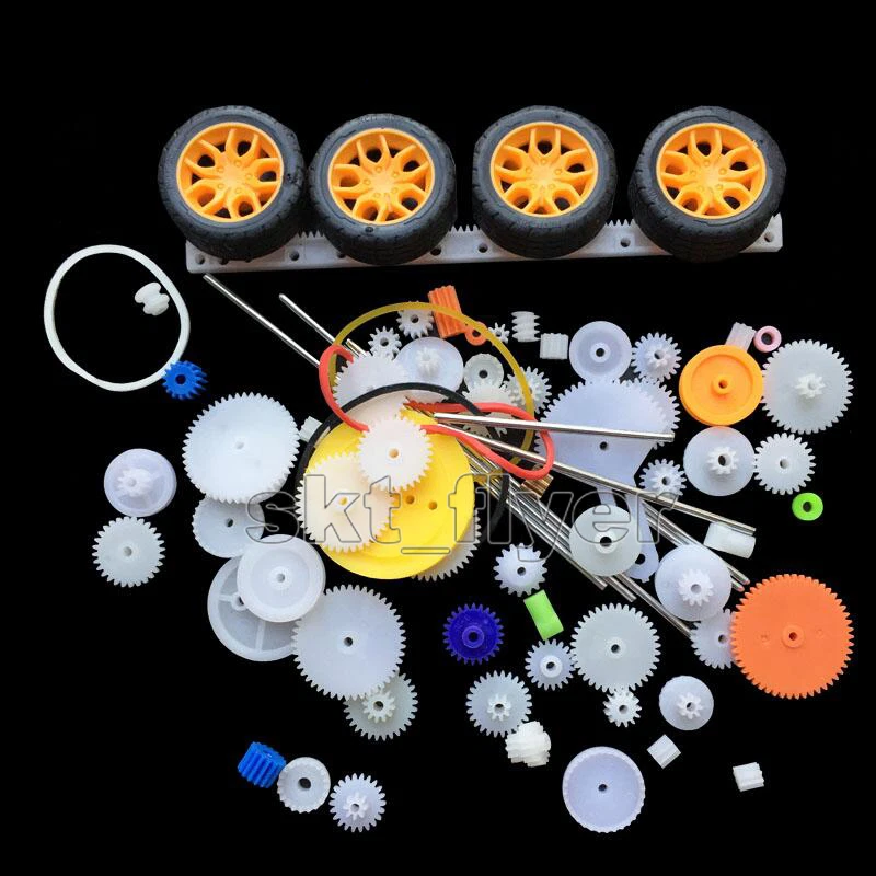78pcs Plastic Motor Gears M0.5 Shaft Wheel Belt Robotic Model Helicopter Car - Image 1 of 4
