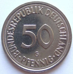 Coin Federal Republic of Germany 50 Pfennig 1987 G in Brilliant Uncirculated - Picture 1 of 2