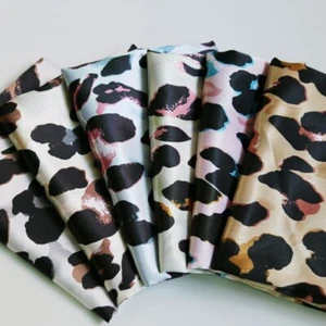 1Yard Cartoon Cow Design Satin Fabric Soft Poly Charmeuse Material Diy Sewing - Picture 1 of 12