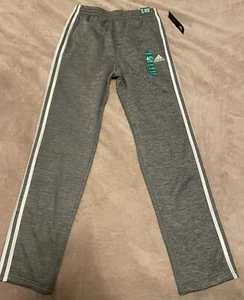 NWT Adidas Boy's Gray White Three Stripe Active SweatPants Size XLarge 18 /20 - Picture 1 of 6