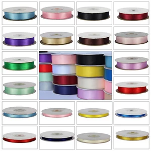 25m Satin Ribbon Double Sided Cut Lengths 3mm 6mm 10mm 15mm 25mm - Picture 1 of 20