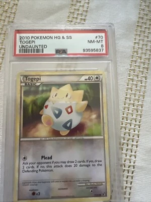 Togepi Undaunted Non Holo 70/90 HeartGold & SoulSilver Pokémon TCG Common PSA 8 - Image 1 of 2