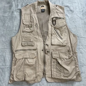 Humvee Vest XL Men’s Safari Cargo Utility Photography Khaki Distressed - Picture 1 of 8